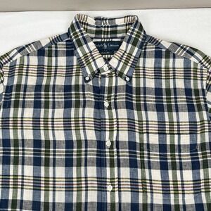 Polo Ralph Lauren Classic Fit Men's‎ Casual Plaid Shirt 100% Linen XL/TG